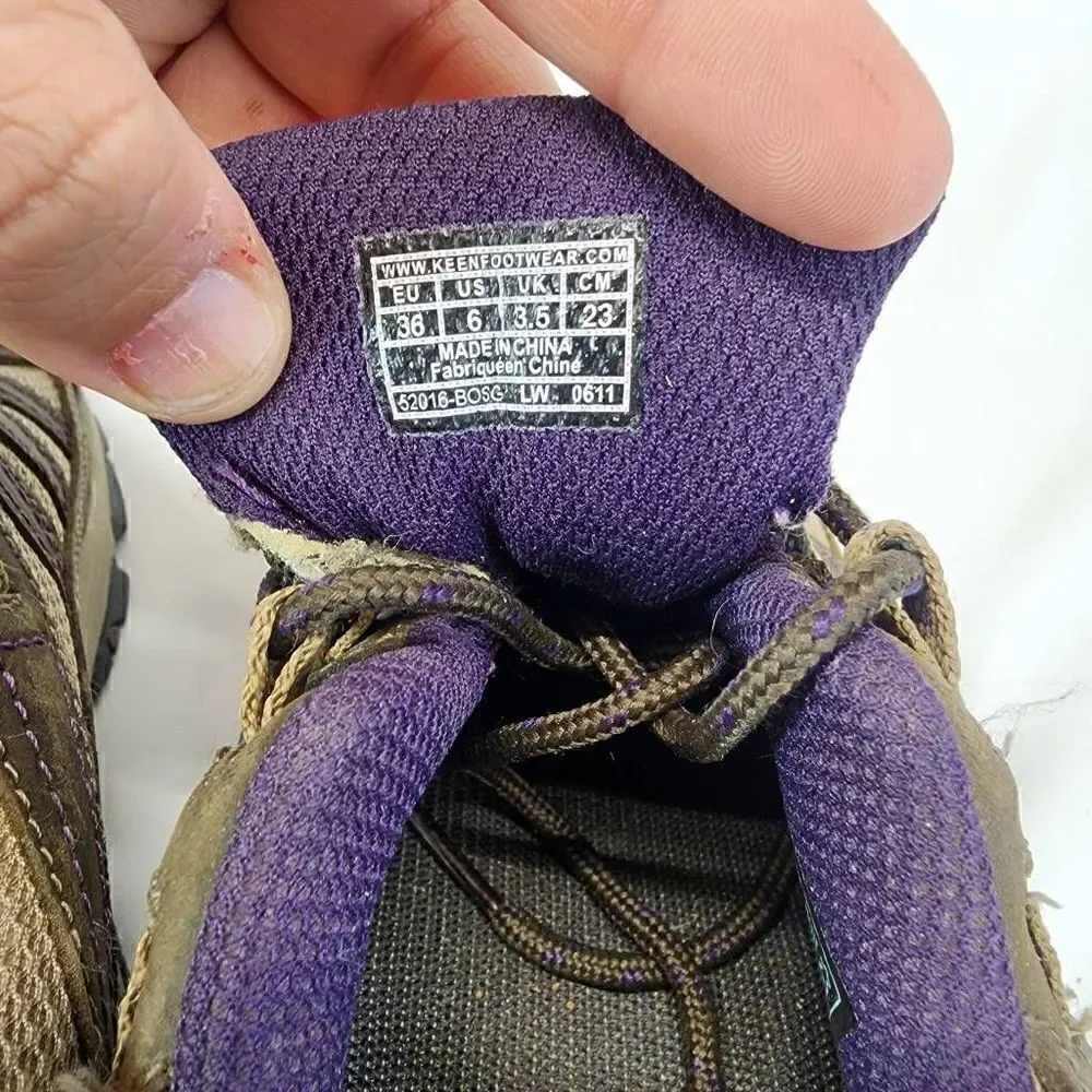 Keen Palisades Hiking Trail Shoes #52016-BOSG Brown & Tan Womens Size 6